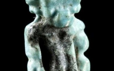 Egyptian Glazed Faience Pataikos Amulet