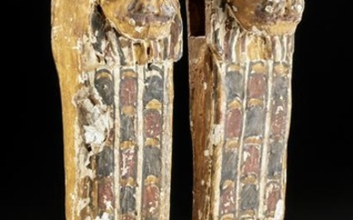 Egyptian Wood Chair Legs Lions, Gesso / Painted (pr)