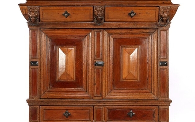 (-), Oak Renaissance cabinet with 2 doors, 2...