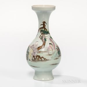 Enameled White Porcelain Vase