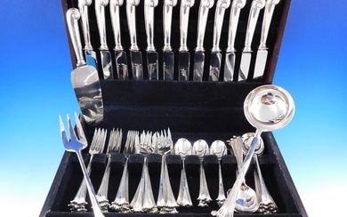 English Onslow by Worcester Sterling Silver Flatware Set for 12 Service 70 pcs