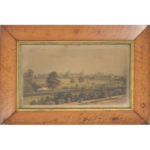 English School (19th century) - landscape with figures in th...