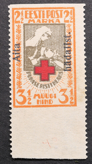 Estonia Red Cross stamp with Aita hädalist overprint 1923
