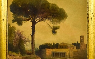 Ettore Roesler Franz Watercolor Painting of Rome