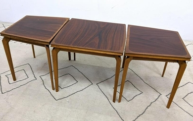 FABRY 3pc Table Set. Rosewood with banding. Made in Bel