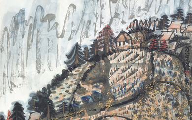 FANG ZHAOLING (1914-2006), Autumn Harvest (Terraced Fields)