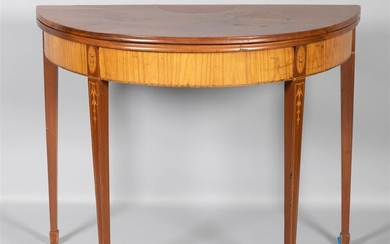 FEDERAL INLAID MAHOGANY GAMES TABLE, WORKSHOP OF BANKSON AND LAWSON, BALTIMORE, 1784-1793