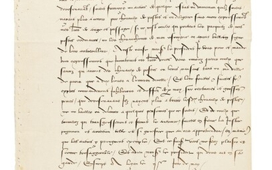 FRANÇOIS Ier. Lettre signée « Françoys » contresignée par son secrétaire Nicolas de Neufville, adressée...