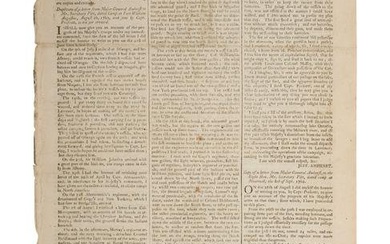 [FRENCH & INDIAN WAR]. Edinburgh Evening Courant. Edinburgh, Scotland: 11 October 1760. Featuring