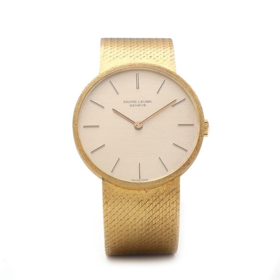 Favre-Leuba A wristwatch of 18k gold. Mechanical movement with manual winding. Golden...