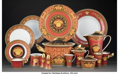 Fifty-Five-Piece Versace for Rosenthal Red Medus