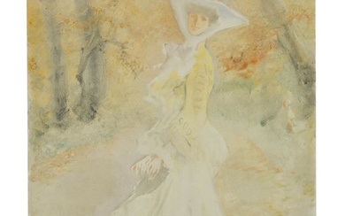Figura femminile nel bosco, POMPEO MARIANI (Monza, 1857 - Bordighera, 1927)