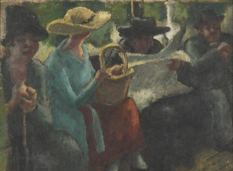 Figures on a bench, early 20th century French school