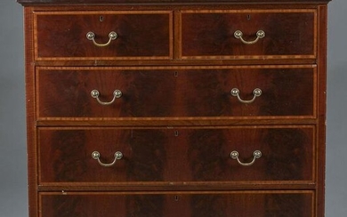 Flame mahogany chest of drawers.