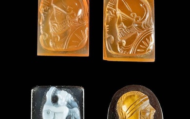 Four 19th C. Neoclassical Agate Cameos