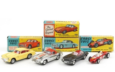 Four vintage Corgi Toys diecast vehicles with boxes comprisi...