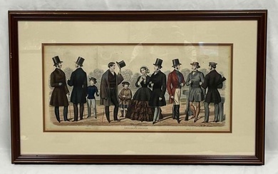 Framed Plate 1 "Gentleman's Magazine" London: 1856 Hand Colored Engraving
