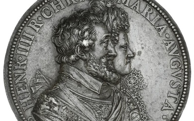 France, Henri IV, 1589–1610 and Maria de Medici, cast tin medal, 1603,...