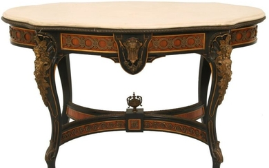 French 19th C. Bronze Mounted Marble Top Table