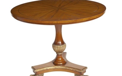 French Empire Style Fruitwood and Parcel Gilt Circular Table