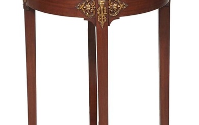 French Empire Style Ormolu Mounted Marble Top Side Table, 20th c., H.- 28 1/4 in., Dia.- 15 3/4 in.