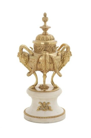French Fin-de-Siecle Gilt-Bronze and Marble Urn