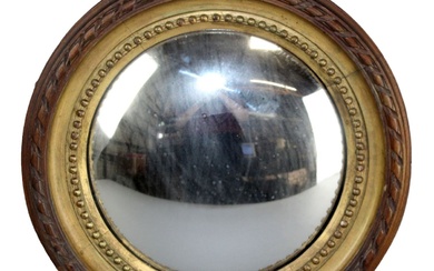 French Louis Philippe giltwood butler's mirror with convex glass