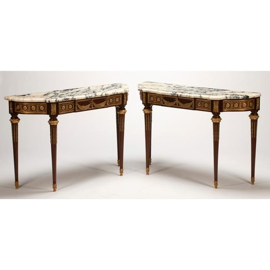 French Louis XV Style Dore Bronze Mounted Marble Top