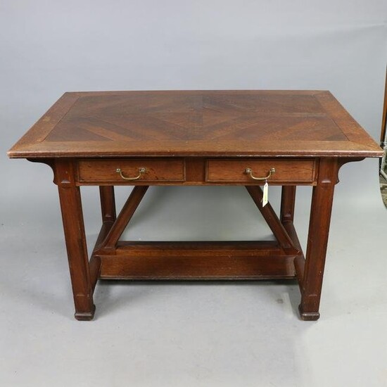 French Oak Gothic Style Table with a Drawer