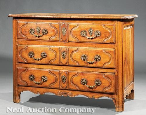 French Provincial Carved Fruitwood Commode