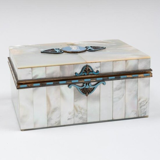 French Silver-Gilt and Mother-of-Pearl Box Mounted with