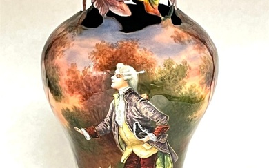 French enamel on copper vase