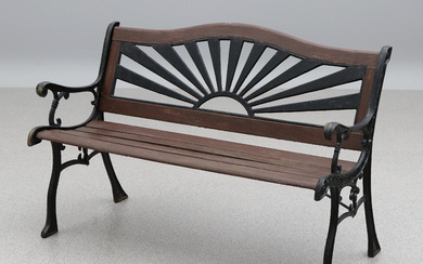 GARDEN SOFA. Painted cast metal and wood. Contemporary Manufacturing.