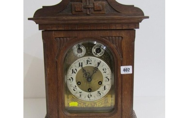 GERMAN BRACKET CLOCK, oak cased bracket clock with secondary...