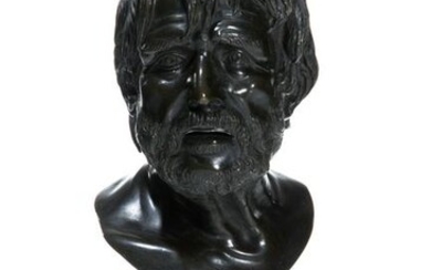 GRAND TOUR BRONZE BUST OF SENECA THE YOUNGER