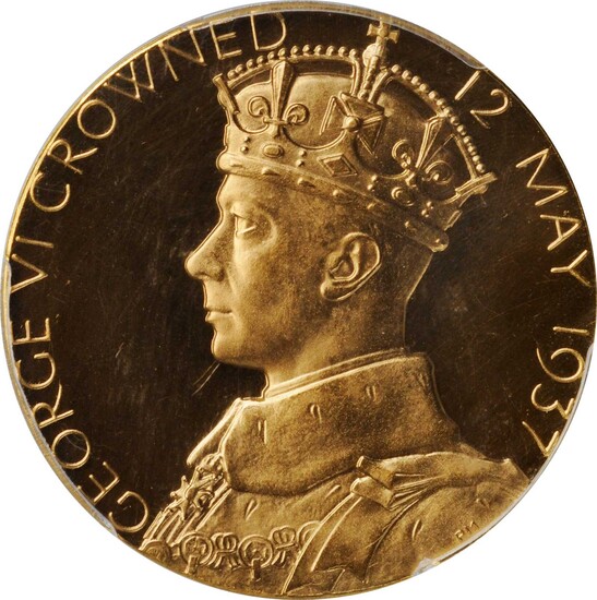 GREAT BRITAIN. George VI & Elizabeth Coronation Gold Medal, 1937. London Mint. PCGS SPECIMEN-67 Gold Shield.