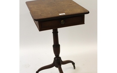 George III yew wood pedestal table, the rectangular top abov...