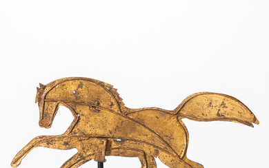 Gold-painted Sheet Iron Running Horse Weathervane
