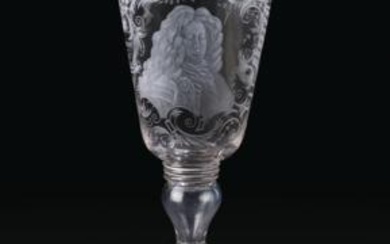 A Large Goblet with a Portrait of George I, King of Great Britain, and the Coat of Arms of the House of Hanover, Germany c. 1720