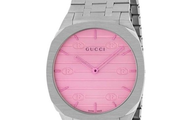Gucci 25H Pink Glass Stainless