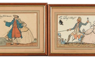 Guy ARNOUX (1886-1951) L aventureux et l Impatient Deux estampes signées 21,5 x 19 cm...