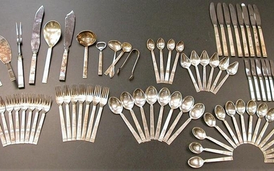 H. Nils Sterling Silver Set of 62 Pcs Serving for Eight