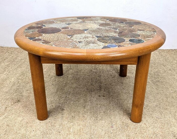 HASLEV Handmade Tile Top Table. Teak Danish Modern Fra