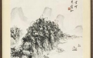 HUANG BINHONG WATERCOLOR AND INK ON PAPER