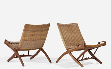Hans J. Wegner, folding chairs, pair