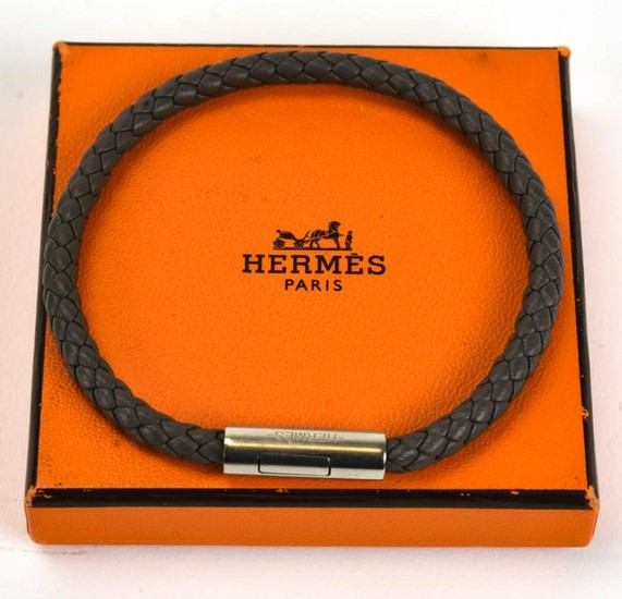 Hermes Paris Woven Leather Bracelet w Original Box
