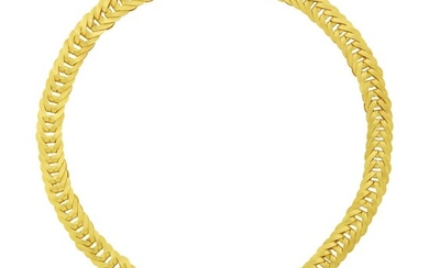 High Karat Gold Woven Link Necklace