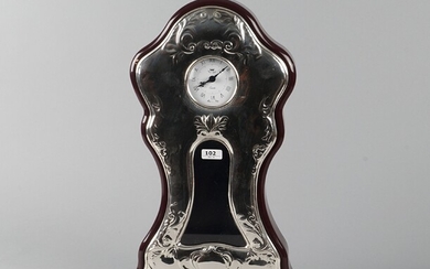 Horloge de table italienne en argent plaqué avec bois, 925 avec base, Real Clock Quartz,...