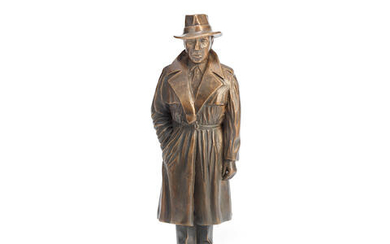 Humphrey Bogart: A German Patinated Bronze Figure Cast by the Otto Strehle Foundry