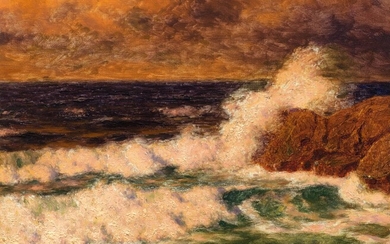 IVAN FEDOROVICH CHOULTSÉ(Saint-Pétersbourg 1874-1939 Nice)Surf de mer. 1922.Huile sur toile. Signé et daté en bas...